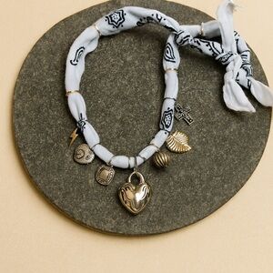 Gold and Silver Tone Bandana Rustic Western Charm Necklace